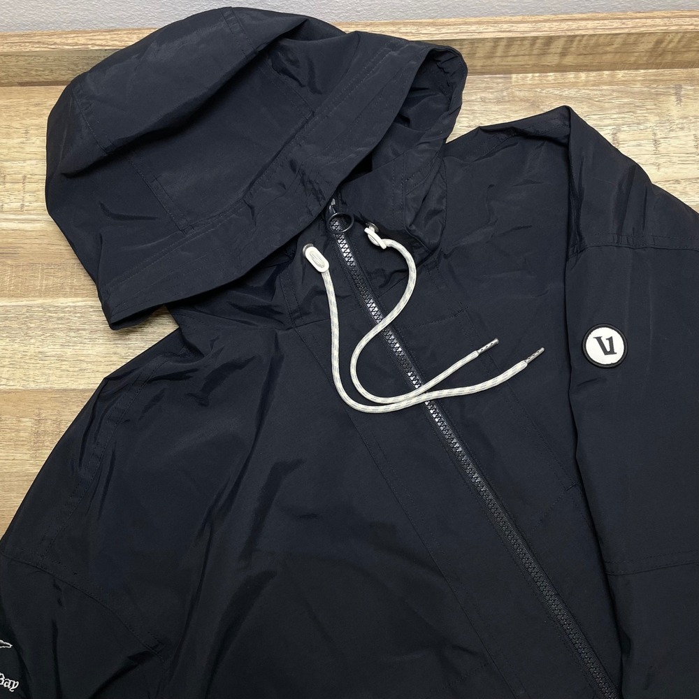 Vuori Elijo Hooded Water Resistant Jacket Women's Large Black Baker's Bay VW543